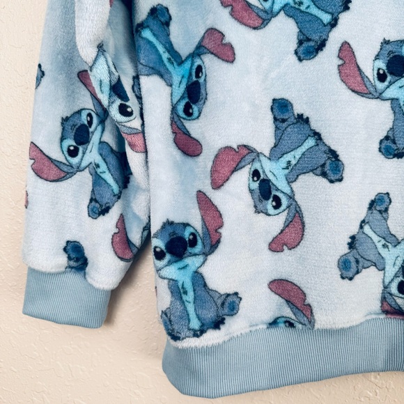 Disney Lilo & Stitch blue plush sweatshirt S - Picture 9 of 11